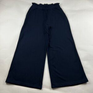 Express Navy Blue Jersey Knit High Rise Wide Leg Lounge Pant M
